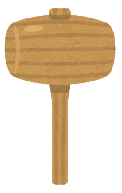 Mallets with handles up and down